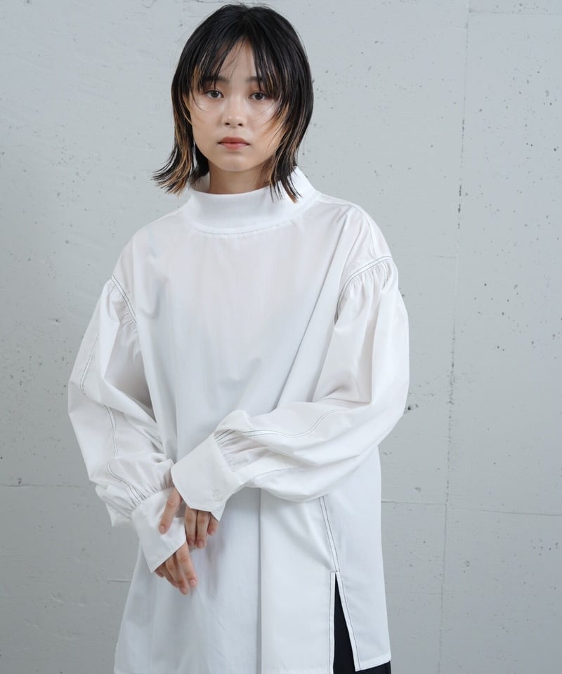 ENFOLDDOUBLECLOTH リブブラウス