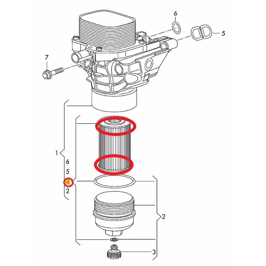 E96（S96）専用 フィルター用 K&Pオイルフィルター純正Oリング 2本