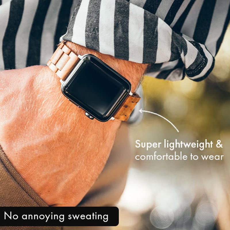 Apple Watch ストラップ マドリード 42/44/45/46ミリ | 木製腕時計ブラ
