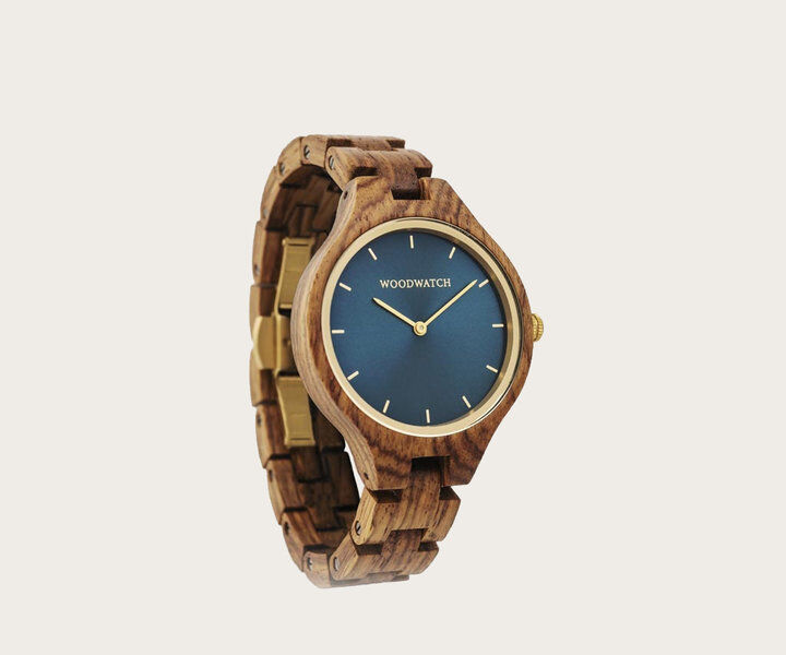 【即日配送】WOODWATCH アナログ腕時計 ブルー/ブラウン woodwatch(ウッドウォッチ)ブランド クラシックブルー ギフト
