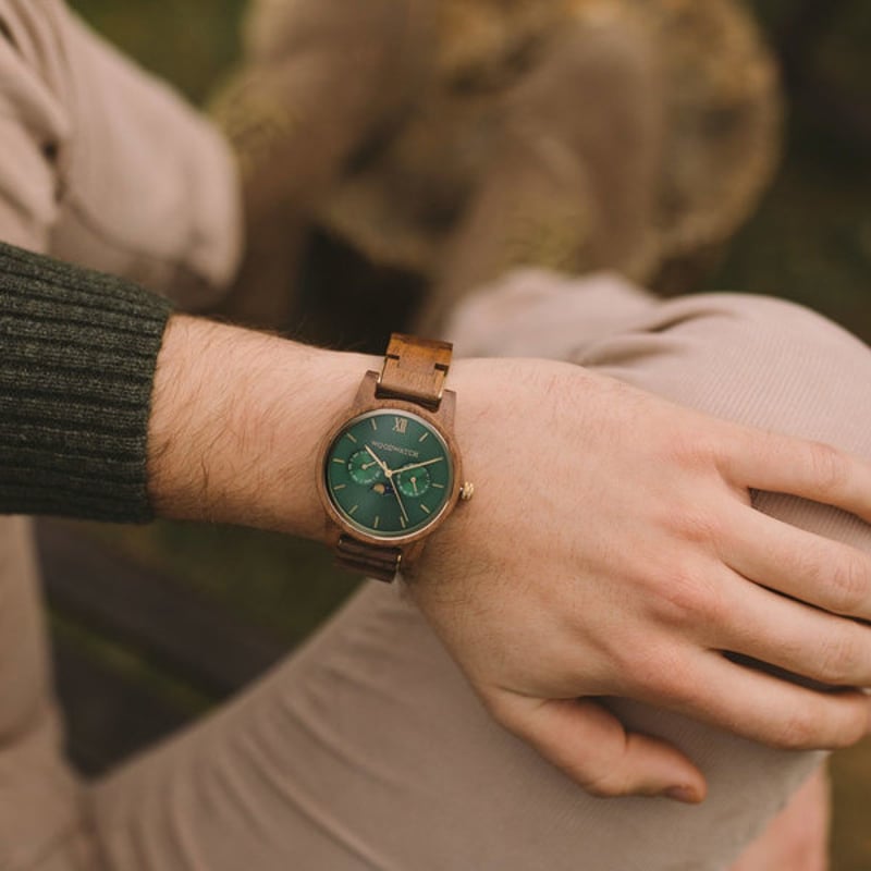 ハンドメイド 緑色 木製 腕時計 手作り腕時計 ハンドメイド ARKRAFT（アークラフト）Janis Small