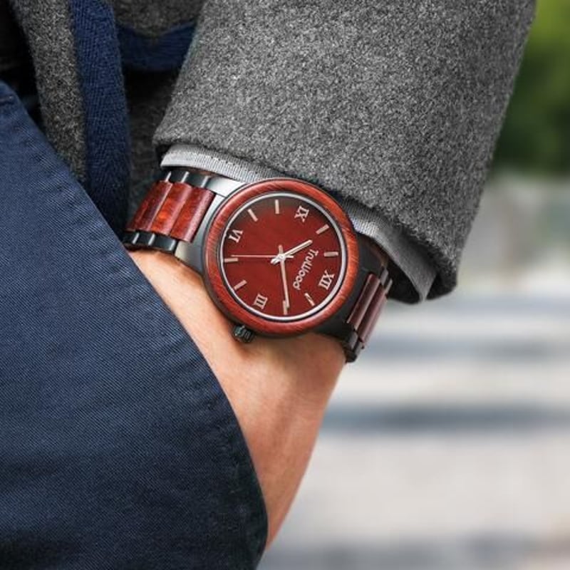 TruWood 自動巻き腕時計 ダークブラウン TruWood(トゥルーウッド)ブランド ハイブリッドギフトセット