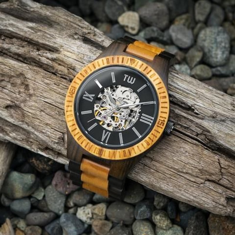 TruWood 自動巻き腕時計 ダークブラウン TruWood(トゥルーウッド)ブランド ハーク(メンズ) | 木製腕時計