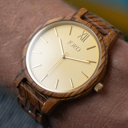 JORD(ジョード)ブランド 45mmフランキーⅡ(黒檀&ゴールド)メンズ