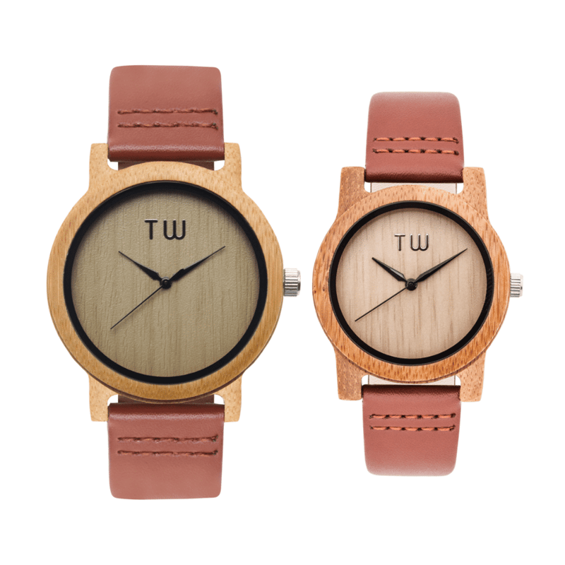 A&W エンダー グレートルートベア ルーティ ゆらゆら 時計　壁掛け TruWood(トゥルーウッド)ブランドミニマムペアウォッチセット