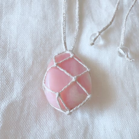 ピンクオパール⚪︎石包ペンダント ⑷