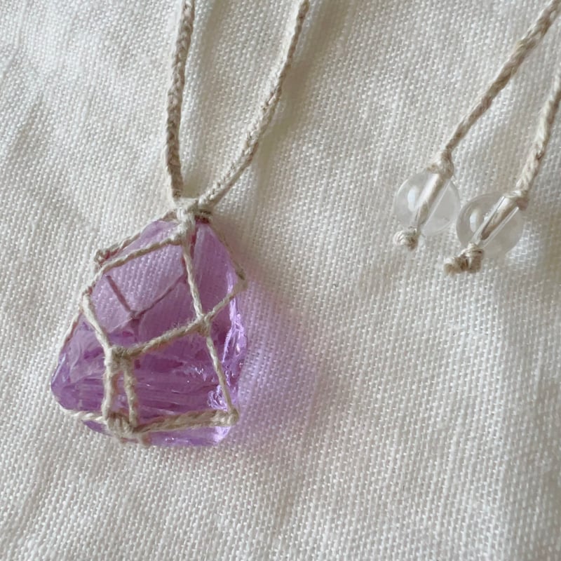 アンダラクリスタル⚪︎石包ペンダント (16) パープル | LAMYURIA