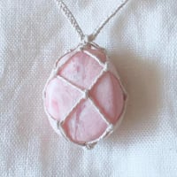ピンクオパール⚪︎石包ペンダント ⑹