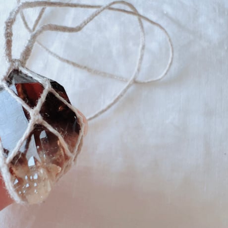 スモーキーシトリン⚪︎石包ペンダント  ⑴