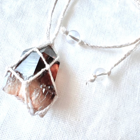 スモーキーシトリン⚪︎石包ペンダント  ⑴