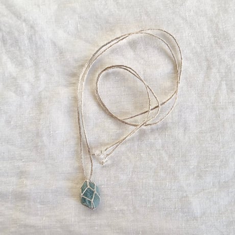 宝石質アクアマリン⚪︎石包ペンダント (3)