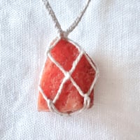 カーネリアン原石⚪︎石包ペンダント ⑴