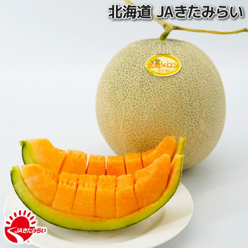 JAきたみらい「北見メロン(赤肉) 」2玉×1箱【北海道 JAきたみらい