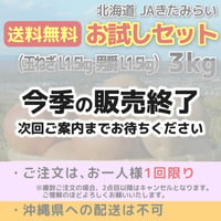 【送料無料】お試しセット 3kg(玉ねぎ1.5kg+男爵1.5kg)【お一人様1点限り】
