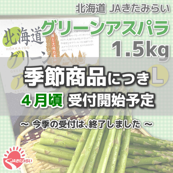 数量限定】北海道 JAきたみらい グリーンアスパラ L 1.5kg | ショップ