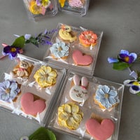 即納【天然色素アイシング】クリアケース Sフラワー&ミックス2箱