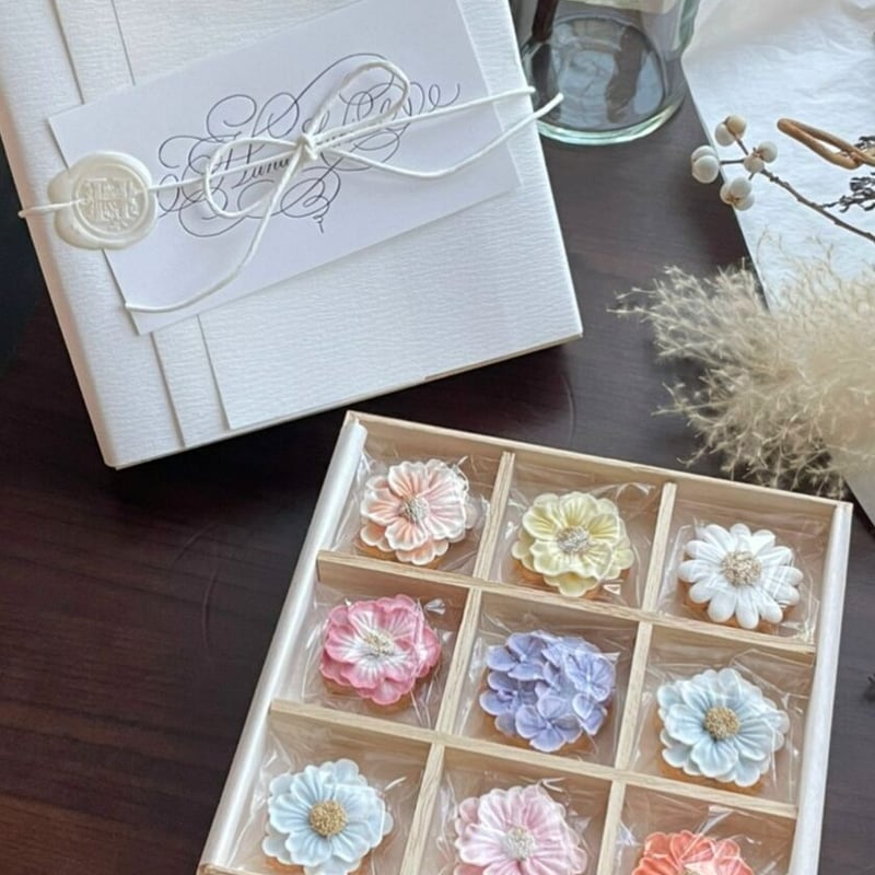 天然色素アイシング】桐箱入りクッキーM | hanasakuki