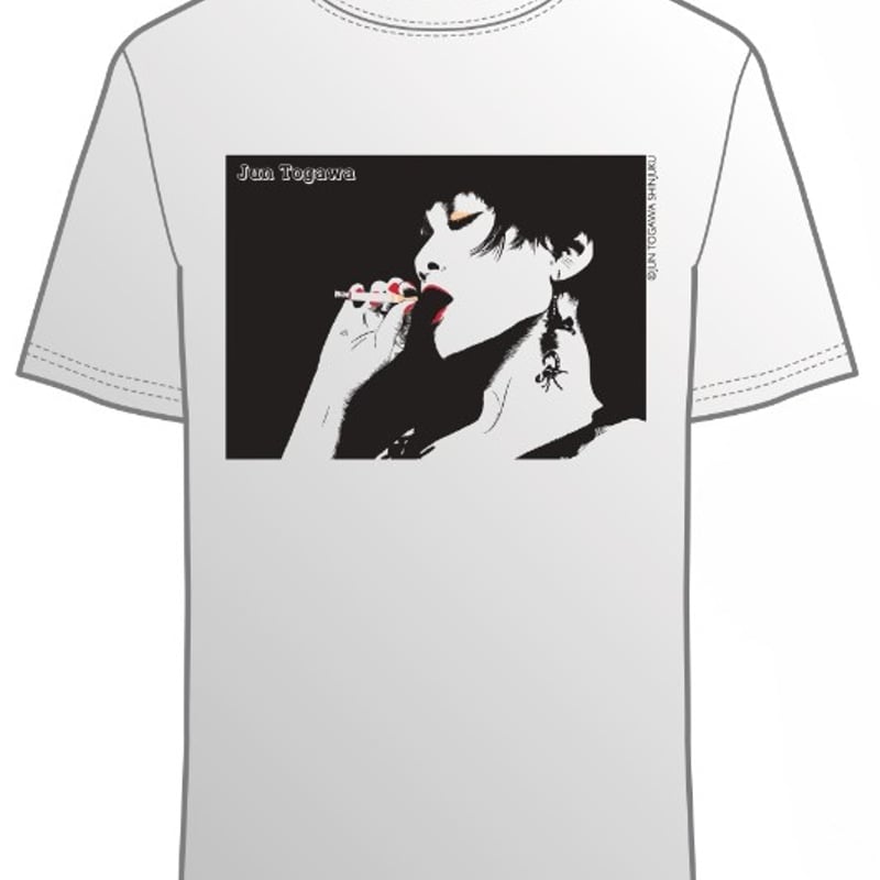 戸川 純ちゃん Tシャツ 戸川純 JUN TOGAWA SHINJUKU 顔に字Tシャツ（黒）＊ステッカー付
