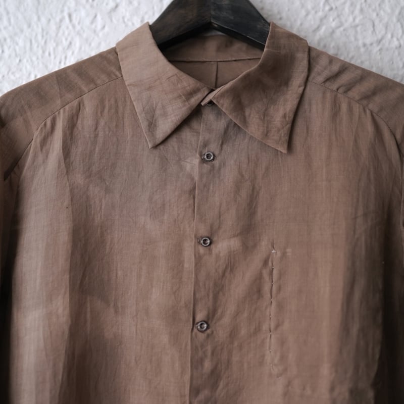 13AW INSIDE SHIRTS ULTRA LIGHT RAMIE BROWN ラミーシ