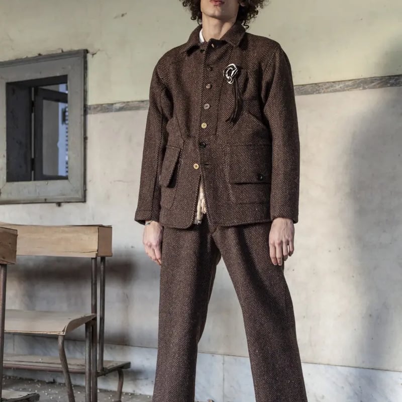 21AW ウールツイードハンティングジャケット / ARCHIVIO J.M.Ribot(アル