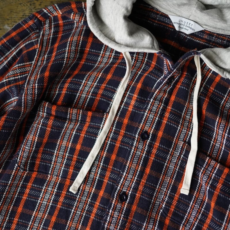 20AW hooded check shirt フランネルシャツパーカー 3 / UNUSED...