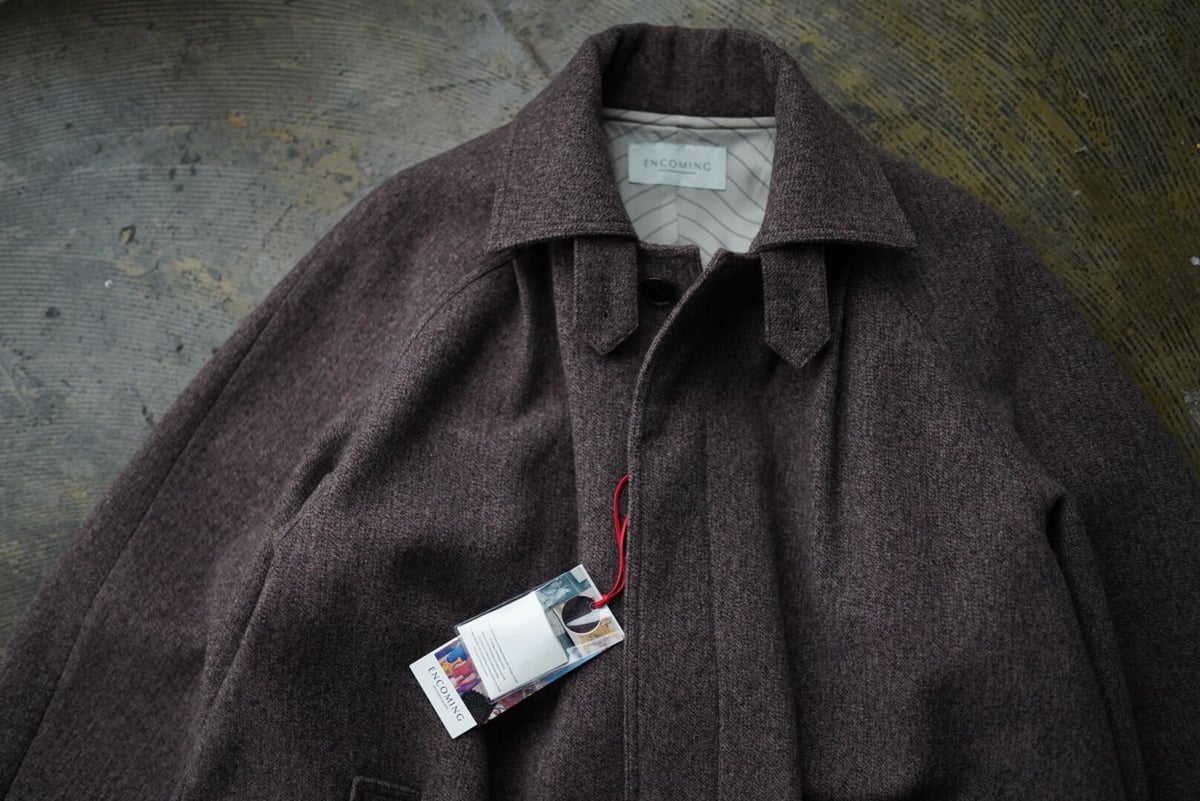 21AW BACK PLEAT COAT ウールバックプリーツステンカラーコート  