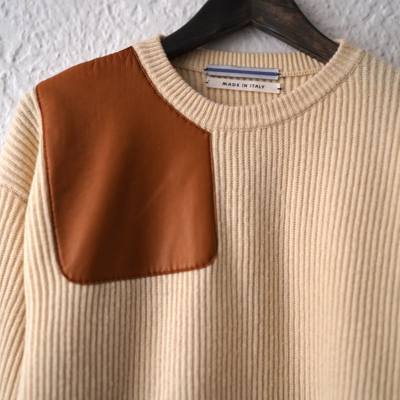 19AW Shoulder Patch 1 Yarn Camel Sweater ベビーキャメ 19AW Shoulder Patch 1 Yarn Camel Sweater ベビーキャメ