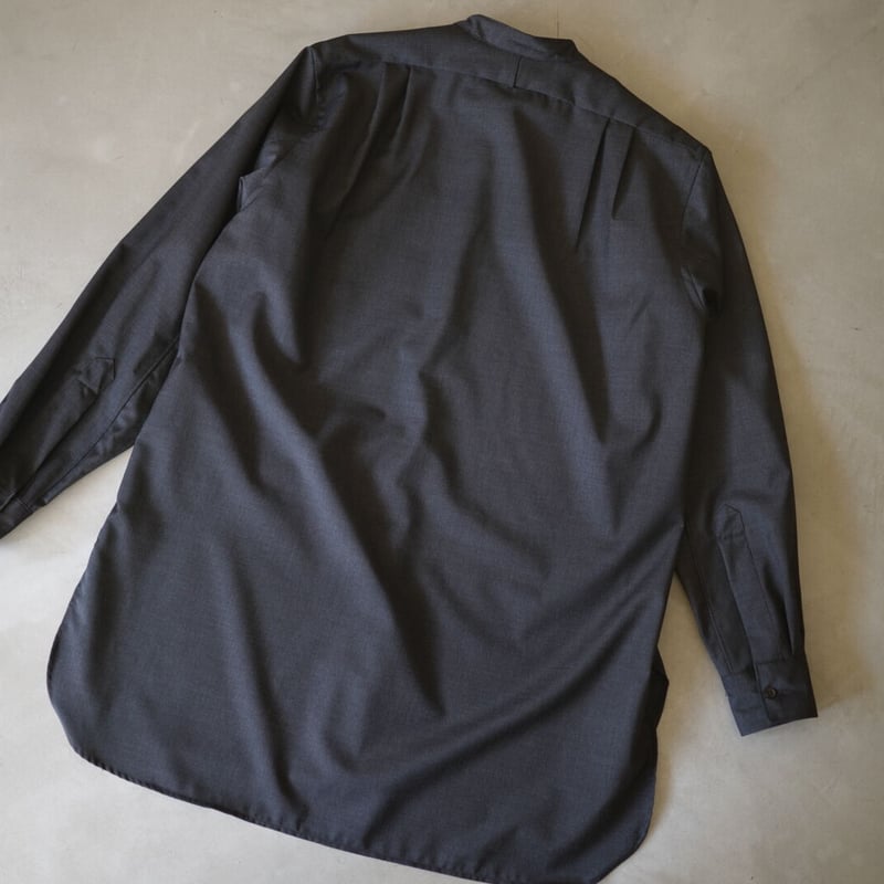 SHIRT013 Loro Piana ウールバンドカラーシャツ / HEUGN(ユーゲン) 