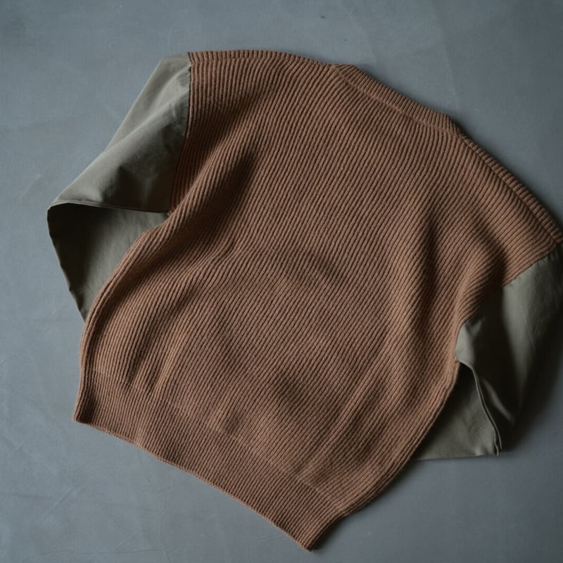 19AW 袖切替エルボーパッチニットセーター / Cristaseya 19AW 袖切替エルボーパッチニットセーター / Cristaseya