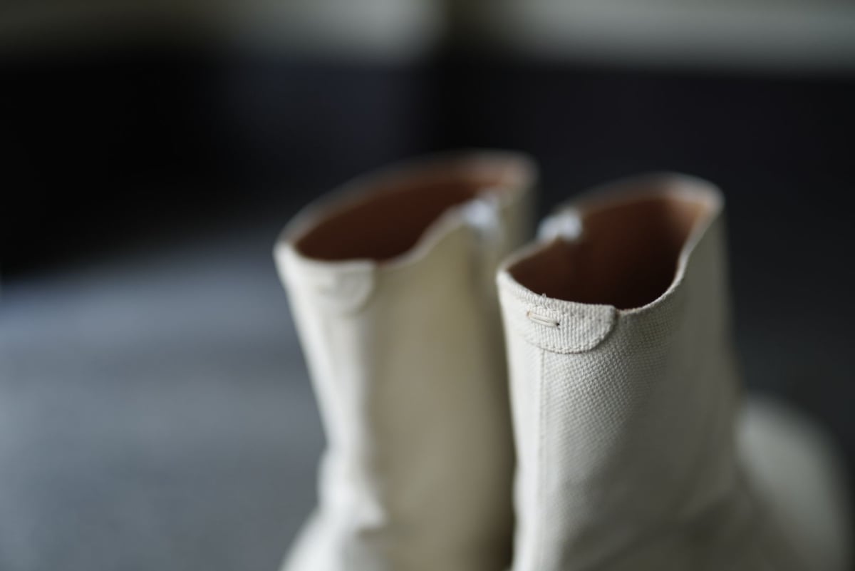 ペンキキャンバスサイドジップブーツ / Maison Martin Margiela ペンキキャンバスサイドジップブーツ / Maison Martin Margiela