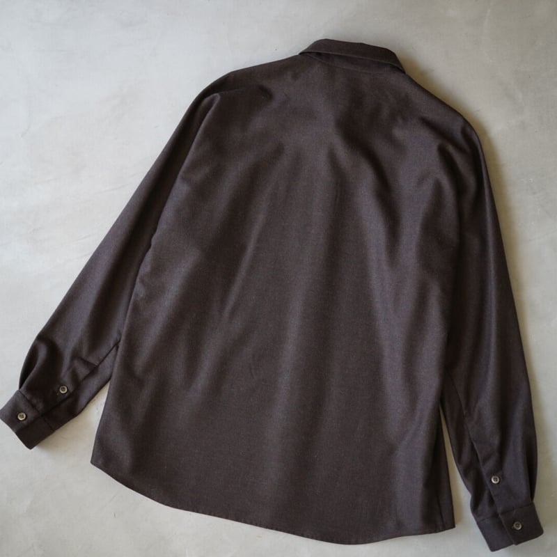 17AW ノンミュールシングウールシャツ ブラウン / 山内 | D'arte(ダルテ)