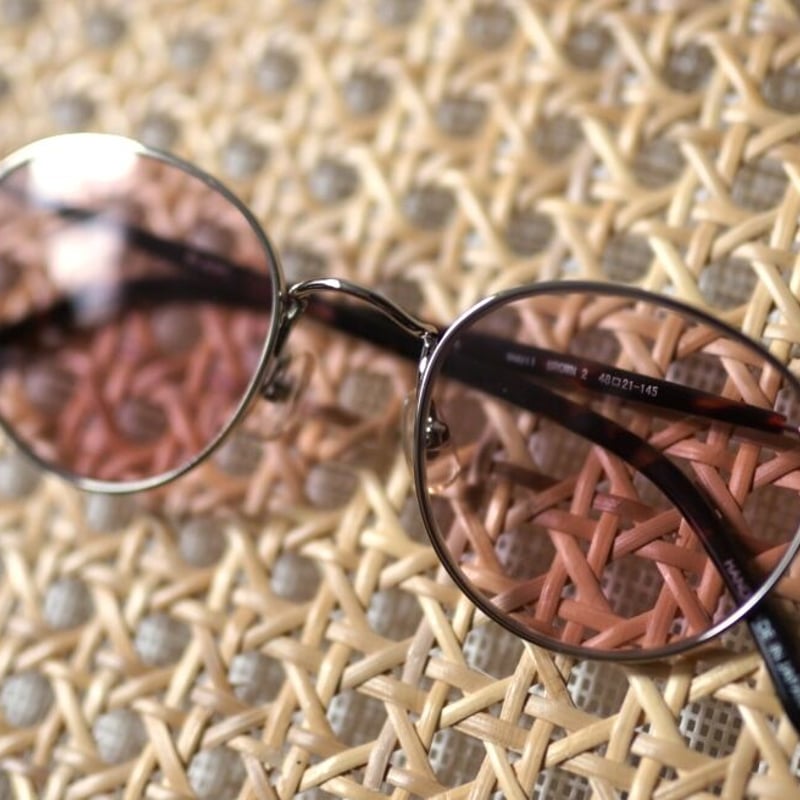 BLANC ブラウン ラウンド サングラス