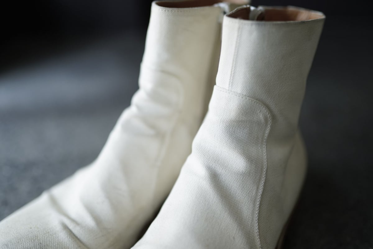 ペンキキャンバスサイドジップブーツ / Maison Martin Margiela ペンキキャンバスサイドジップブーツ / Maison Martin Margiela