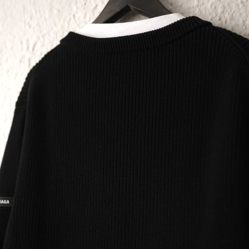 21SS Layered T-SHIRT ドッキングレイヤードVネックニットセーター / BA 