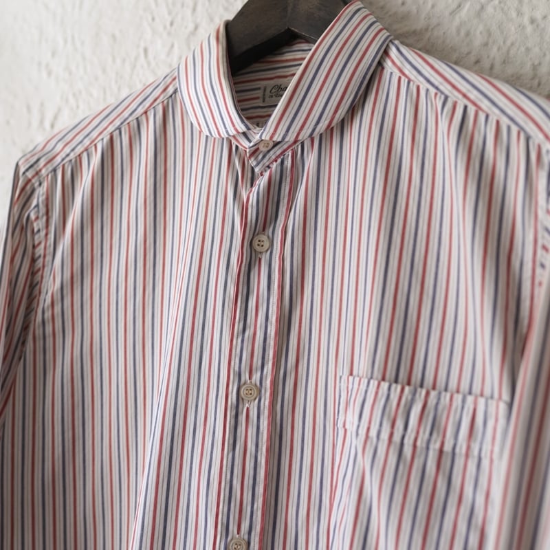 Charvet シャルべピンクストライプ柄ドレスシャツ