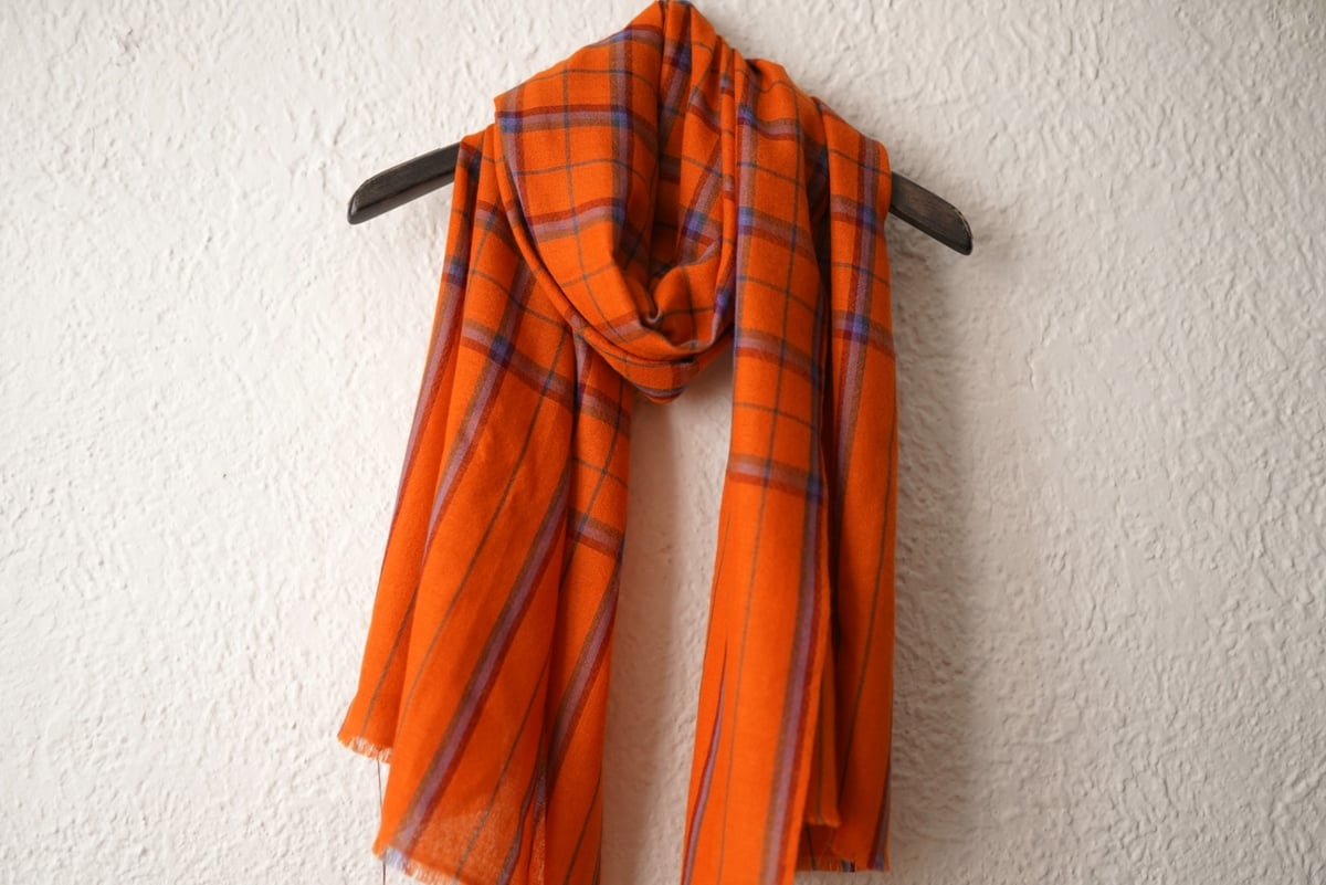 KITA PLAID STOLE 手織チェックカシミヤストール / denis colomb( KITA PLAID STOLE 手織チェックカシミヤストール / denis colomb(