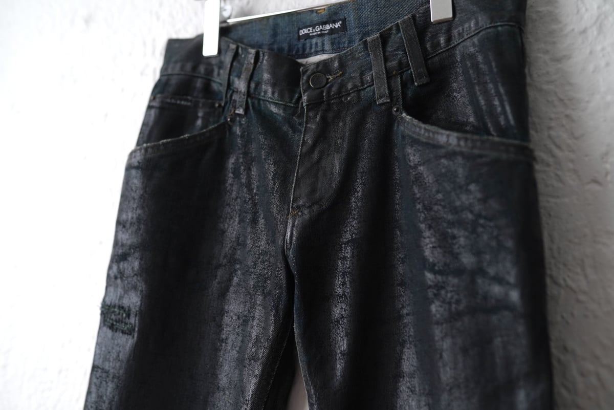02AW ARCHIVE コーティングクラッシュデニムパンツ 02AW ARCHIVE コーティングクラッシュデニムパンツ