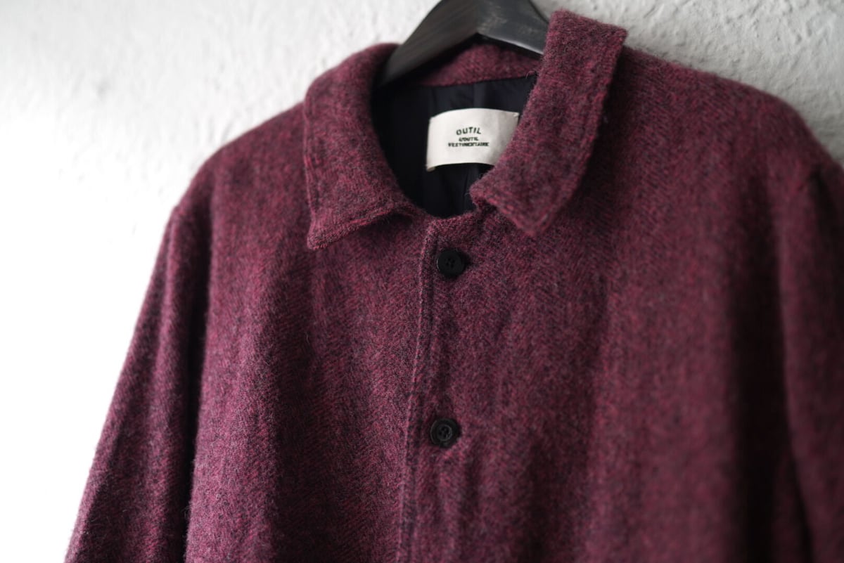 22AW VESTE THIERS 縮絨ウールヘリンボーンステンカラーコート 22AW VESTE THIERS 縮絨ウールヘリンボーンステンカラーコート