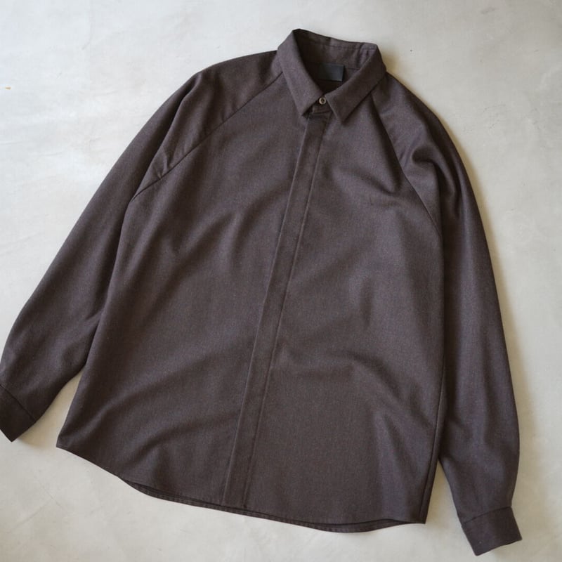 17AW ノンミュールシングウールシャツ ブラウン / 山内 | D'arte(ダルテ)
