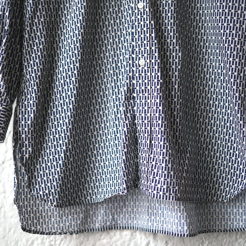 21AW SHIRT035 Print ROB 総柄プリントバンドカラーシャツ / HEUGN 