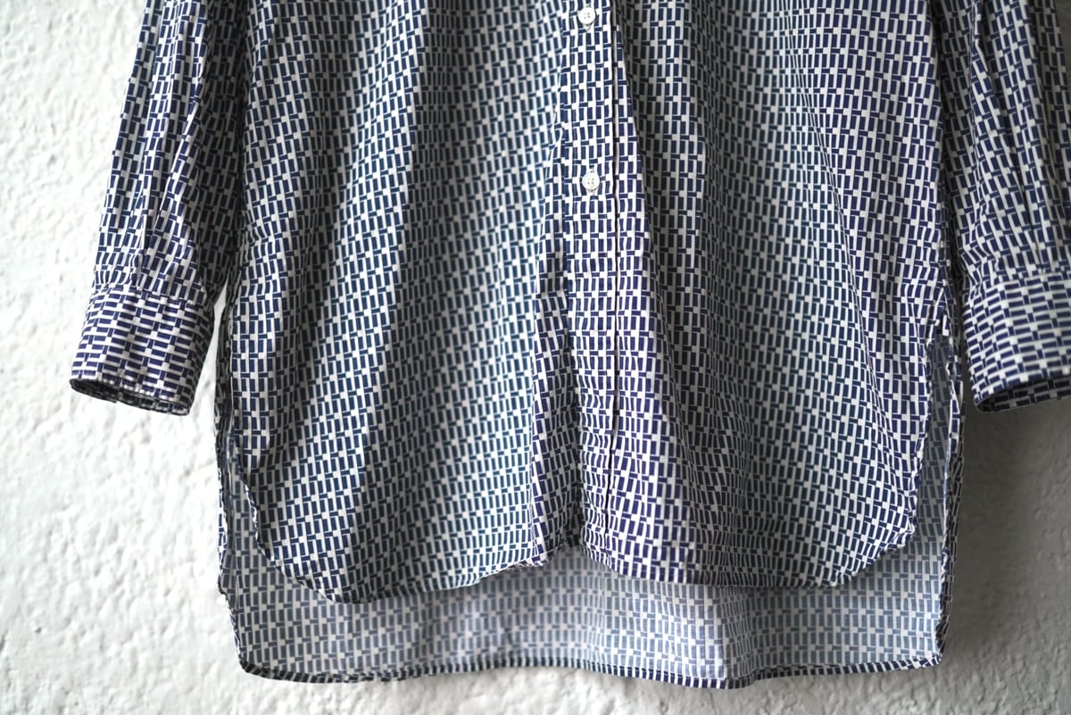21AW SHIRT035 Print ROB 総柄プリントバンドカラーシャツ 21AW SHIRT035 Print ROB 総柄プリントバンドカラーシャツ