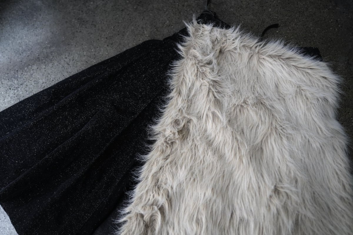 13AW ファー切替巻きスカート / Yohji Yamamoto POUR HOMME(ヨウ 13AW ファー切替巻きスカート / Yohji Yamamoto POUR HOMME(ヨウ