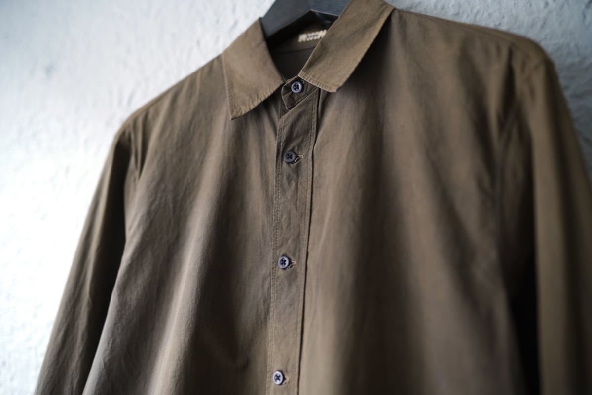 kavalの柿渋染め wide long sleeve shirt CONFECT - カベ撚り kavalの柿渋染め wide long sleeve shirt CONFECT - カベ撚り