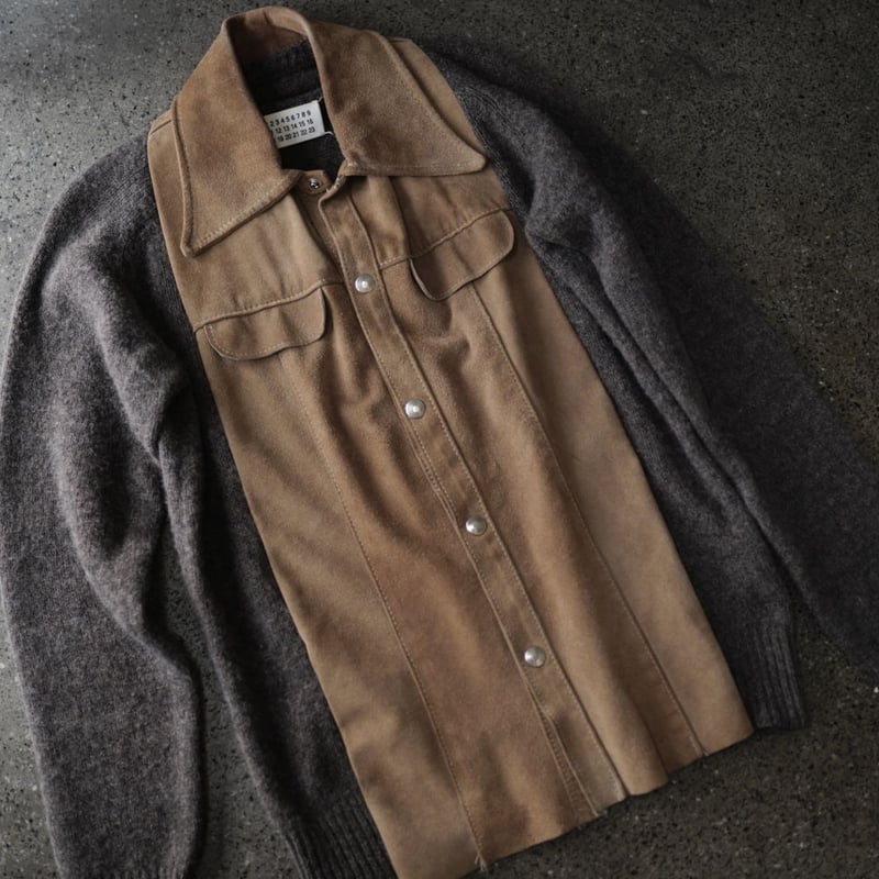 04SS Artisanal スウェードドッキングニットセーター / Maison Marti