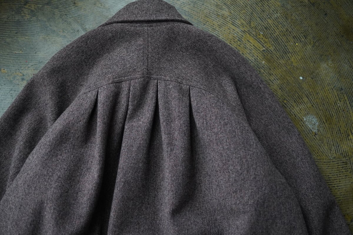 21AW BACK PLEAT COAT ウールバックプリーツステンカラーコート / ENCO...