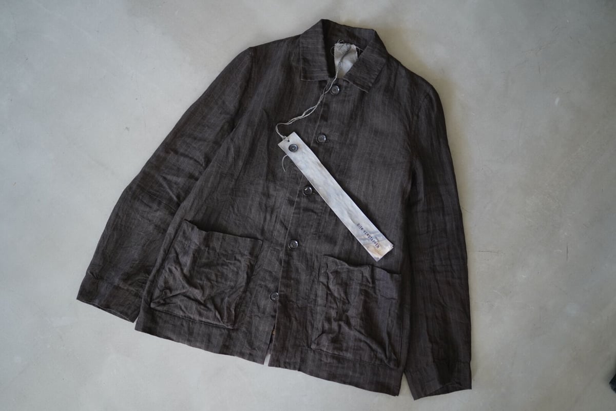 21SS WORKERS JACKET リネンストライプカバーオール ...