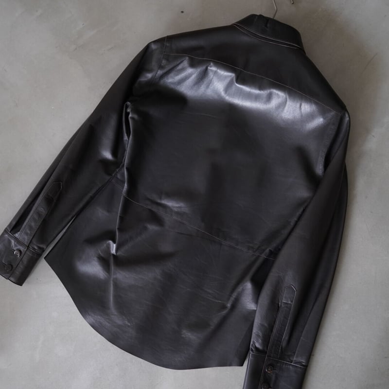 04SS 本人期アーカイブ ラムレザーボタンシャツ / JIL SANDER 04SS 本人期アーカイブ ラムレザーボタンシャツ / JIL SANDER