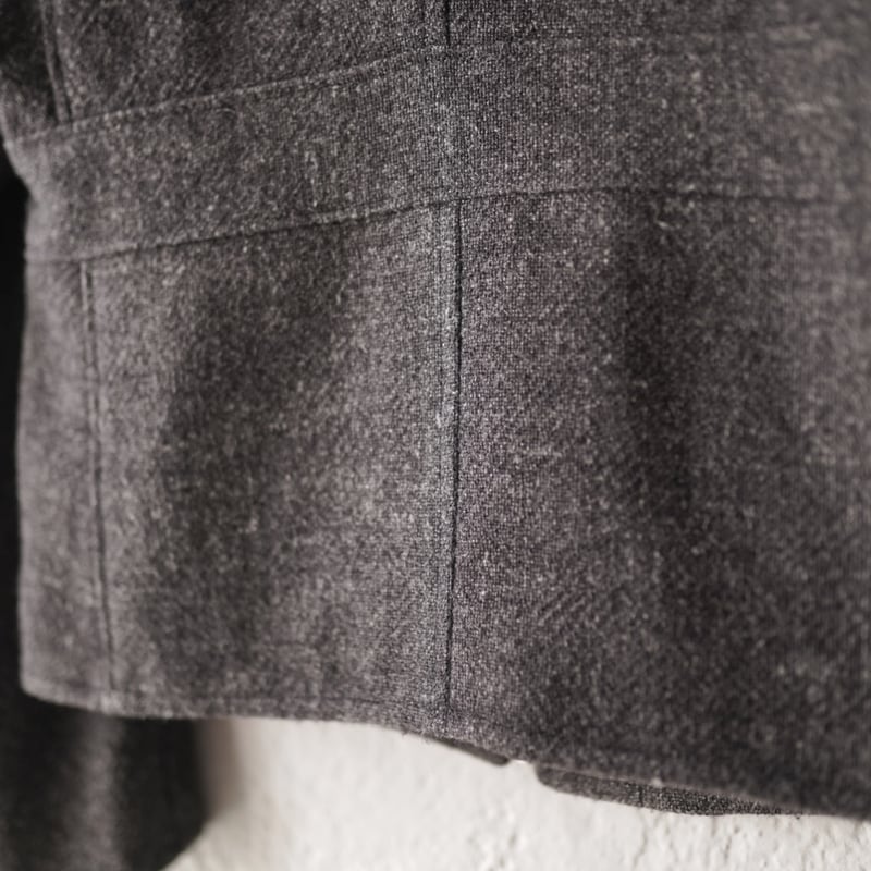14AW 手紡ぎウールヘンプジップアップブルゾンジャケット / ANSNAM 