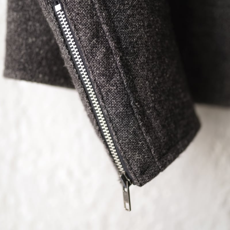 14AW 手紡ぎウールヘンプジップアップブルゾンジャケット / ANSNAM 