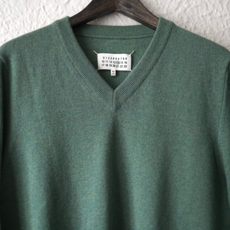 13AW Vネックエルボーパッチニットセーター / Maison Martin Margiel
